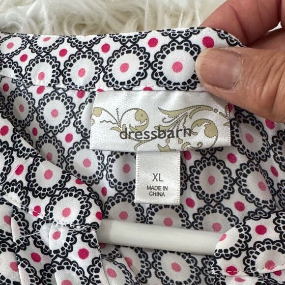 Dressbarn Black and Pink Geometric Blouse - Picture 6 of 7